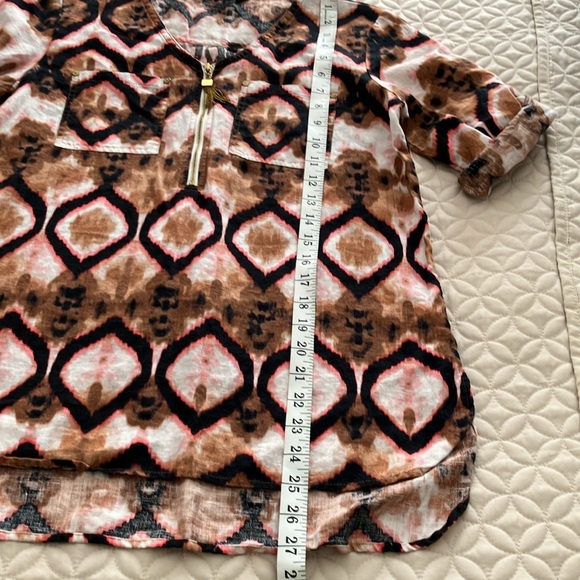 Ellen Tracy 100% linen tunic multicolor blouse Size: PS but feels like size S - Picture 8 of 10